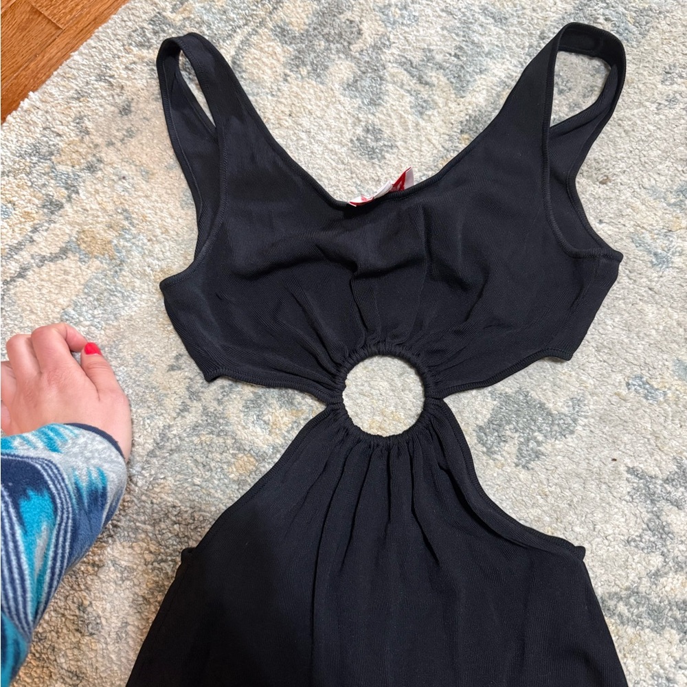 SOLID & STRIPED Black Backless Cutout Midi Dress - image 5